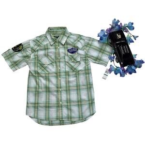 Ecko Unlimited NWT Plaid Button Down Shirt Boys L (16/18)